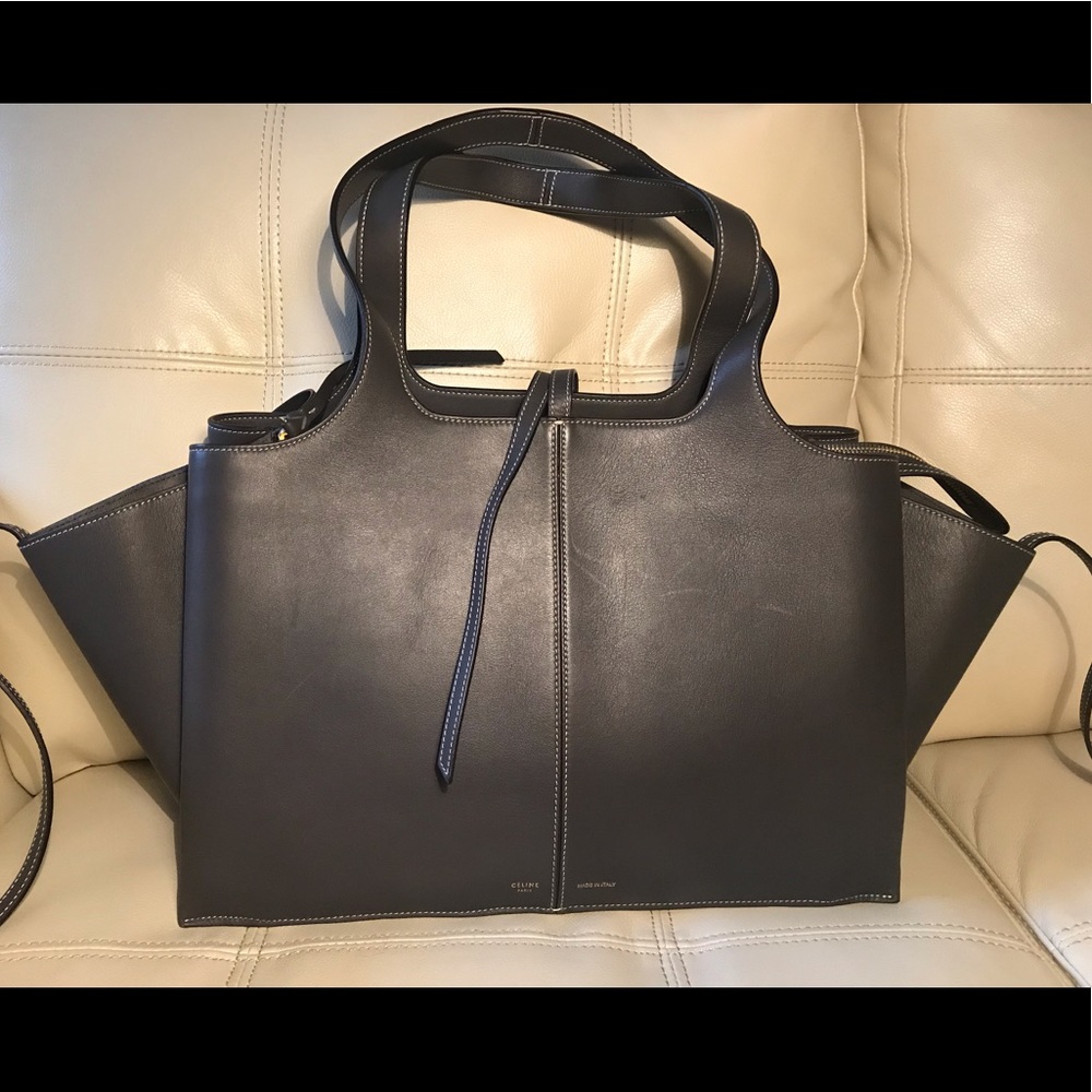 Authentic Céline Trifold Medium bag in Anthracite